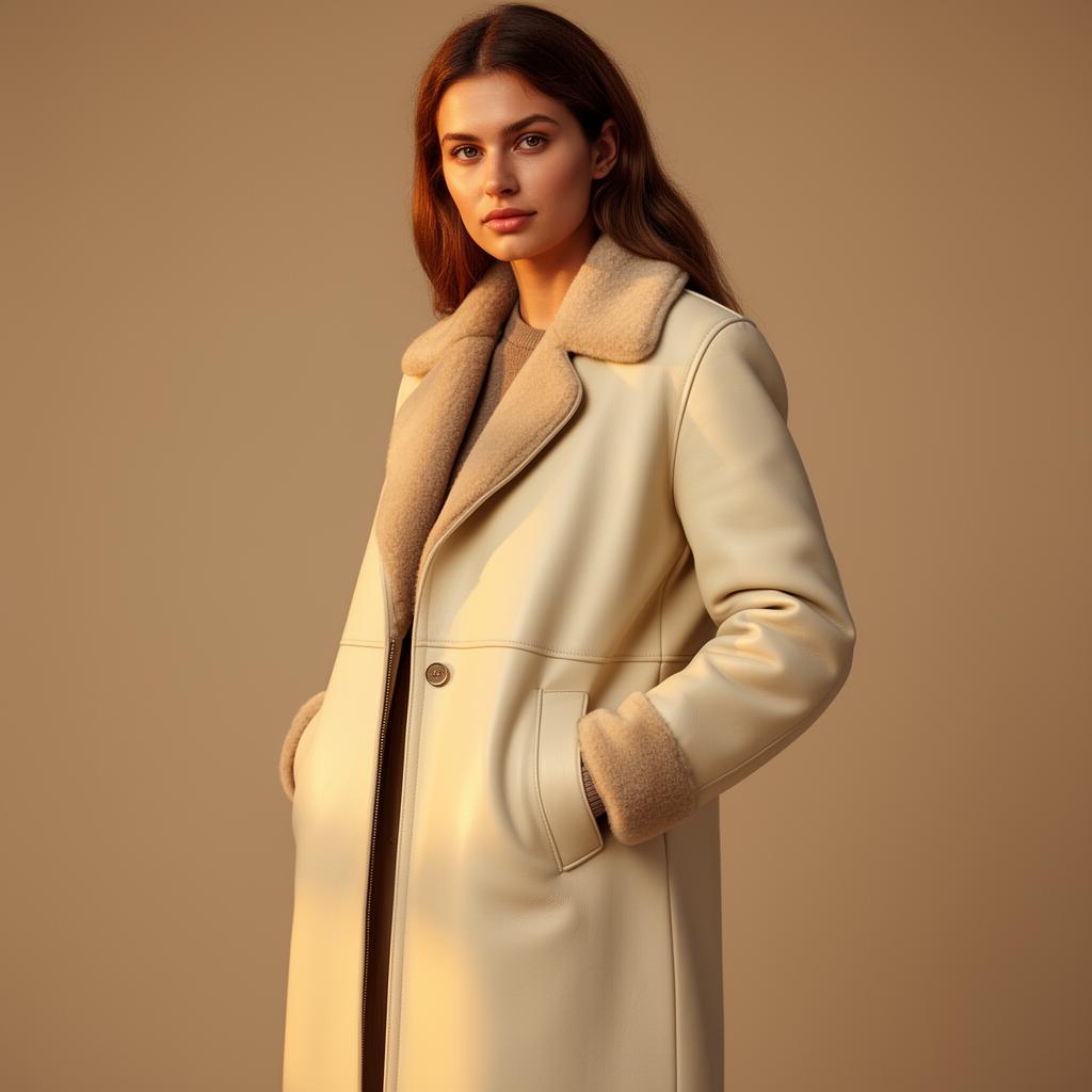 IVORY SHEARLING LONG